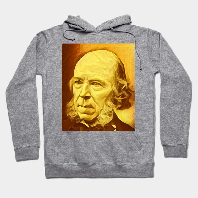 Herbert Spencer Golden Portrait | Herbert Spencer Artwork 8 Hoodie by JustLit